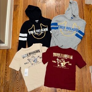 True Religion Kids LOT ‼️ Hoodie and T-Shirt Set - Black, Gray, Cream, Red
